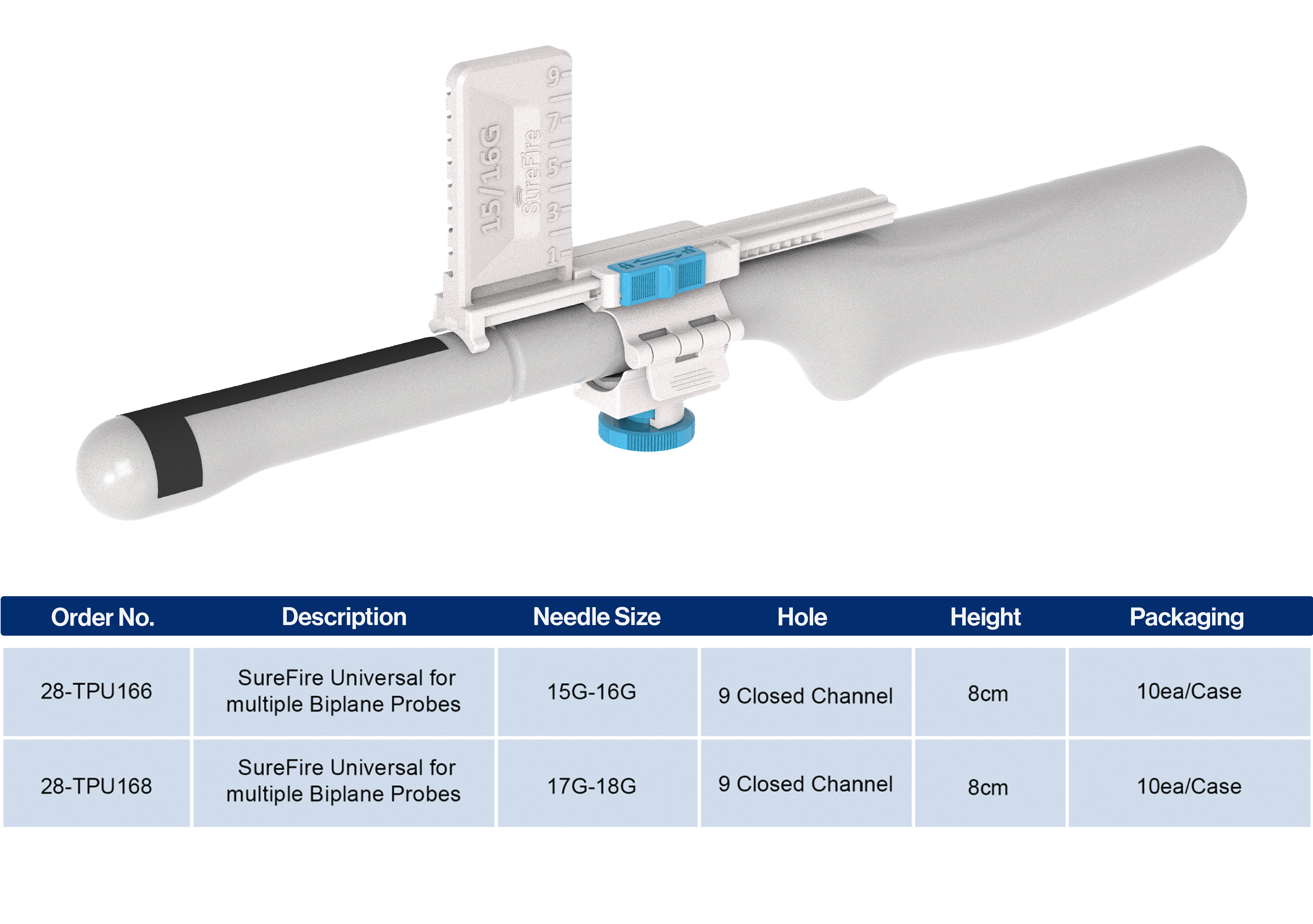 P15 Urology - image and table for Universal probe